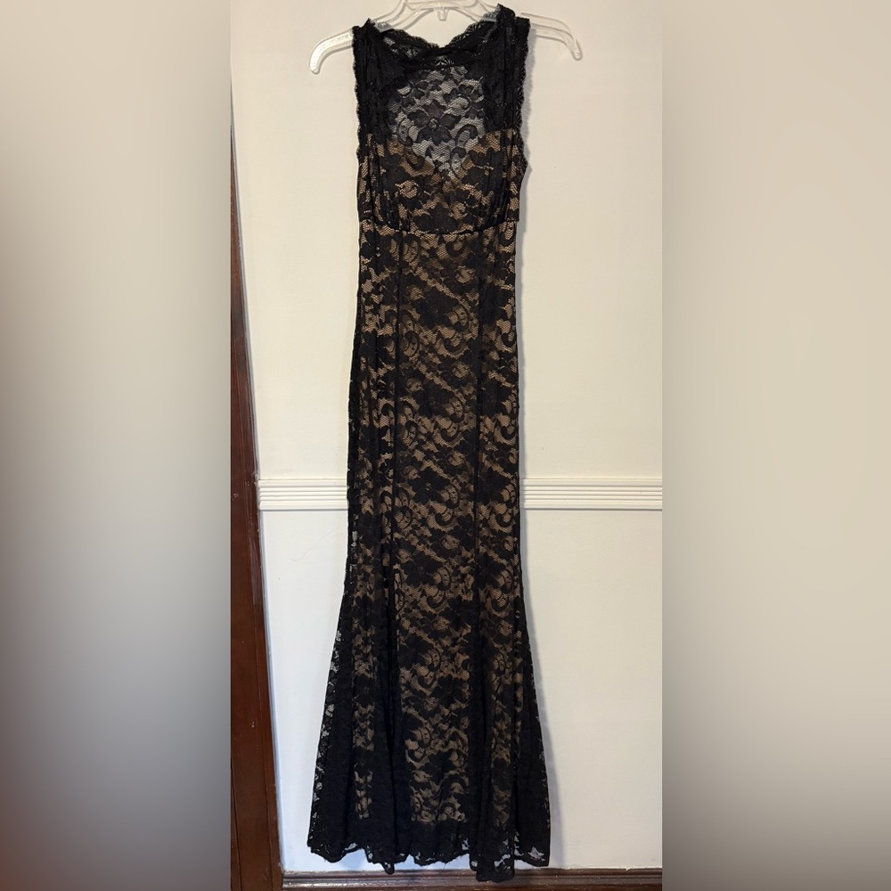 Black Lace Mermaid Formal Dress